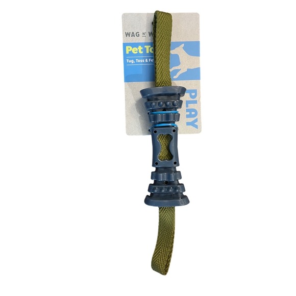 Wag N' Woof Other - NWT Wag N Woof Pet Toy Tug Toss & Fetch Rubber Canvas Dog Toy Gray Green 14 Inch